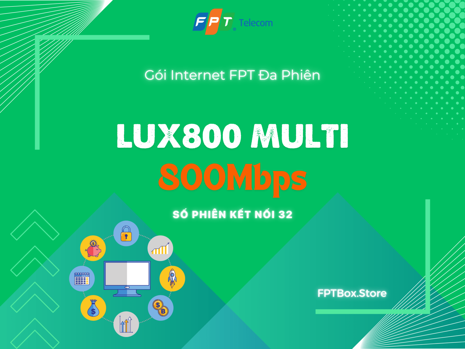 Gói Cước Internet Đa Phiên FPT Lux800 Multi – Số phiên kết nối 32